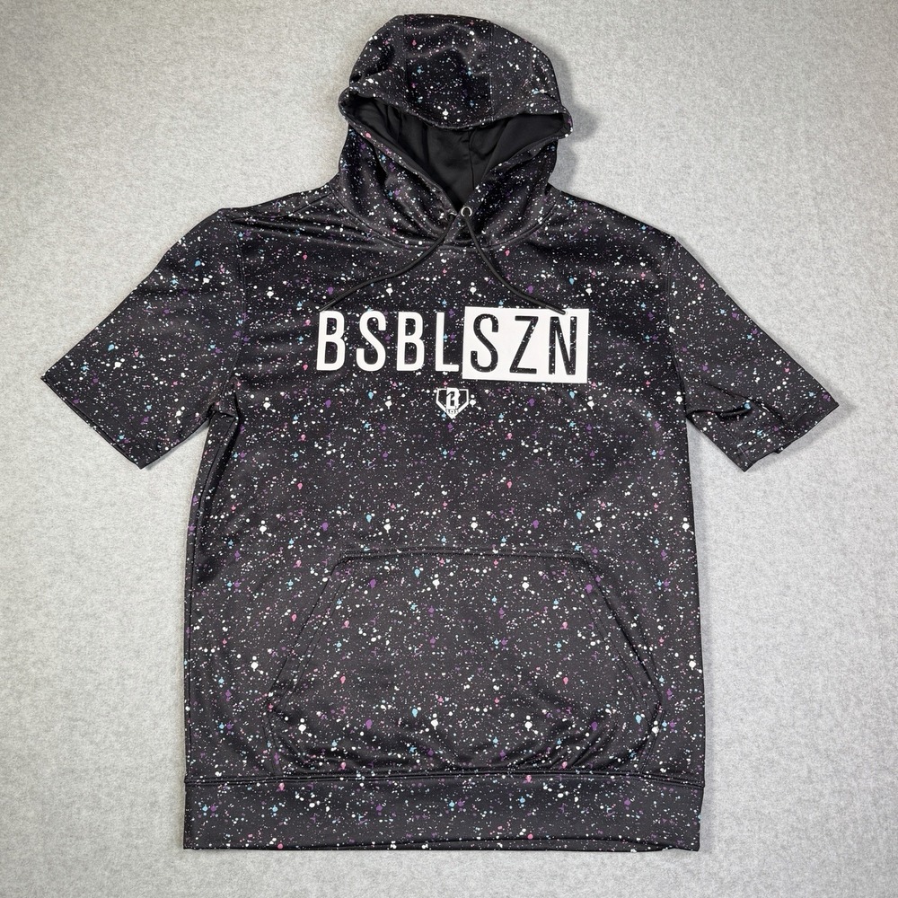 Baseball Lifestyle 101 BSBL-SZN Galaxy Splatter Short Sleeve Hoodie Men's Small